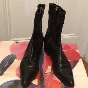 Jil Sander black leather boots